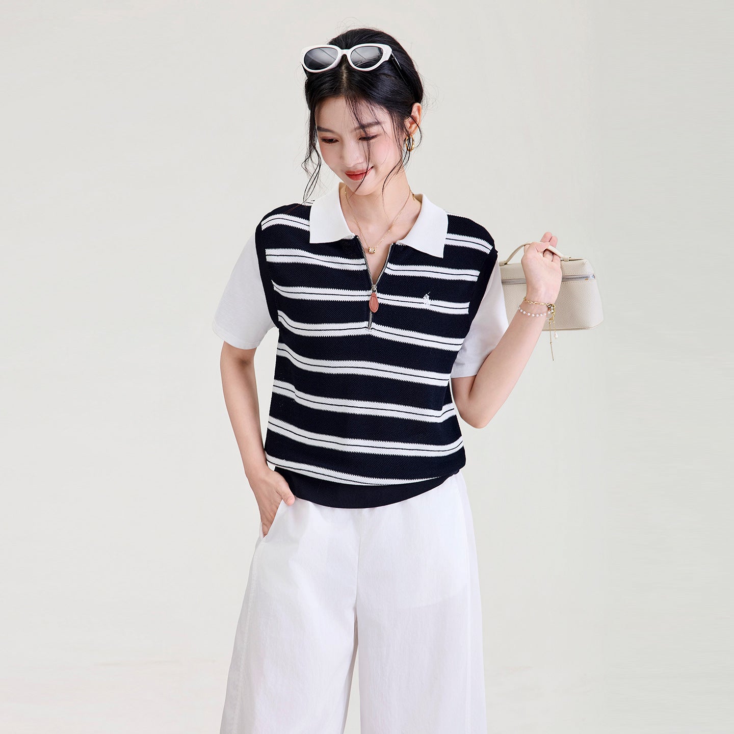 Loose Women's Summer Shirt Spring Fashion Simple Korean Style Embroidery Pattern Turn-down Collar Striped Top for Ladies