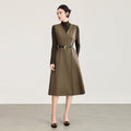 Women's Retro Fashionable Wool Vest Skirt Spring Autumn New Arrival High-End Elegant Gray Woolen Dress Mid-Length Skirts