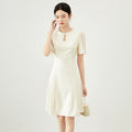 Women Dress Short Long Two Styles French Temperament Style Simple Dress Summer New Design Casual Versatile Dress