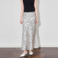 Casual Contrast Summer Long Skirt For Women See-Through High Waist Patchwork Loose Commute Clothes Female Maxi Skirt