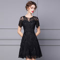 Elegant Embroidered Cropped Dress In Pink With Slimming Pear Shape For Summer Gentle Style Body Shaping Hemline Dress