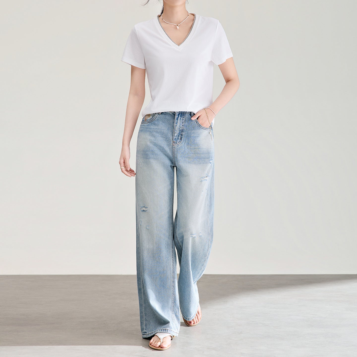 Summer 6% Mulberry Silk Cotton T-shirts Women Loose Round Neck Short Sleeve Luxury Tee Solid Color Basic Tops
