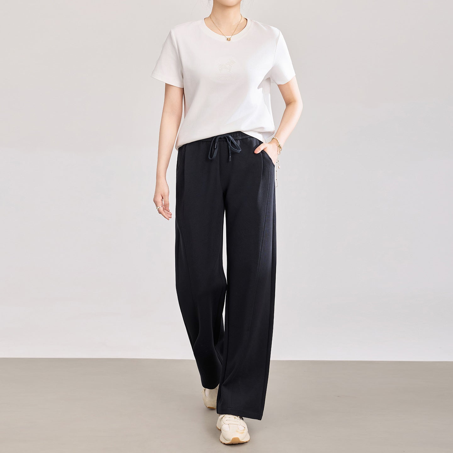 Acetate Satin Lightweight Loose Women's Casual Pants Summer High Waist Wide Leg Pants Artistic Retro Style Elegant