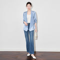 Ladies Spring Fashion Suit Jacket Solid Elegant Casual Slim Formal Business Jacket Commuting Shiny Ladies Versatile Jackets