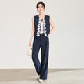 Fashionable Versatile Sleeveless Outerwear Vest Jacket with Wide Leg Pants Spring 2026 New Women's Clothing No Sleeve Outerwear