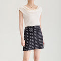 Half Body Skirt High Waist  A-Line Short Skirt Polka Dot Casual Bodycon Mini Skirt Spicy Girl