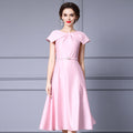 Elegant Plus Size Women's Dress Light Luxury High End Feel Pink Small Gown Summer New Fashion Beltless Sleeveless Design