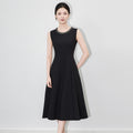 Fashionable Dress Woolen Vest Short Coat Elegant Commute Style Midi A- Line Skirt Diamond Embellished Inner Lined Dress