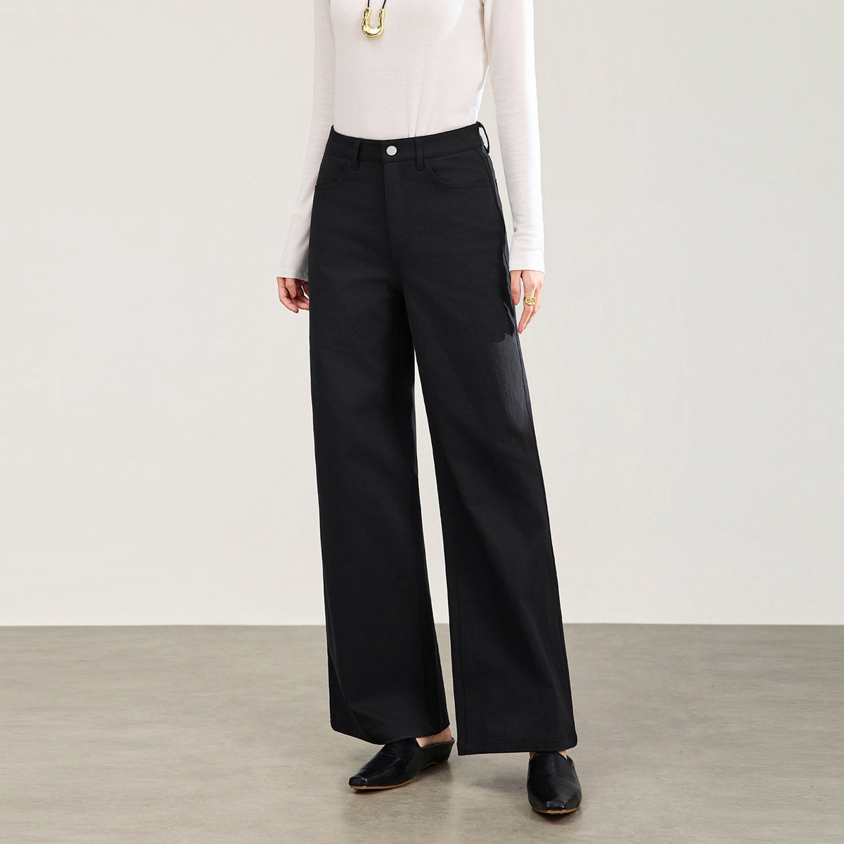 Women's High Waist Wide Leg Trousers 2026 Autumn Slim Straight Leg Pants Elegant Casual Pants Office Lady