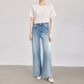 Women Jeans Pants Spring/Autumn and Winter New All-match Loose High-waist Straight-leg Cropped Trousers