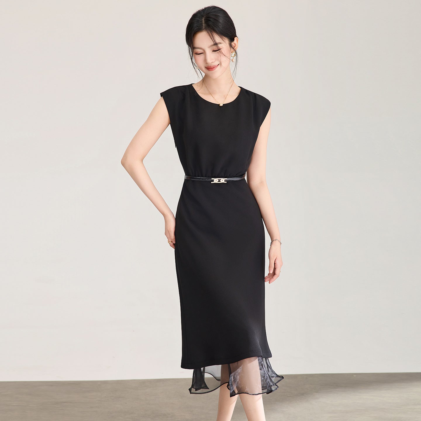 Summer Women Round Neck Vest Maxi Dress Ladies Solid Color Sleeveless Long Dresses Female A-line Vestidos