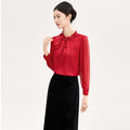 Original Wooden Collar Long Sleeve Women's Shirt Professional Style Spring Fashion Design Sensation Career Top