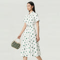 Spring Summer 100% Cotton Dress Sets Blouse with Skirt Suit 2 Piece Clothing Sets Women Print Holiday Casual Outfit Lady
