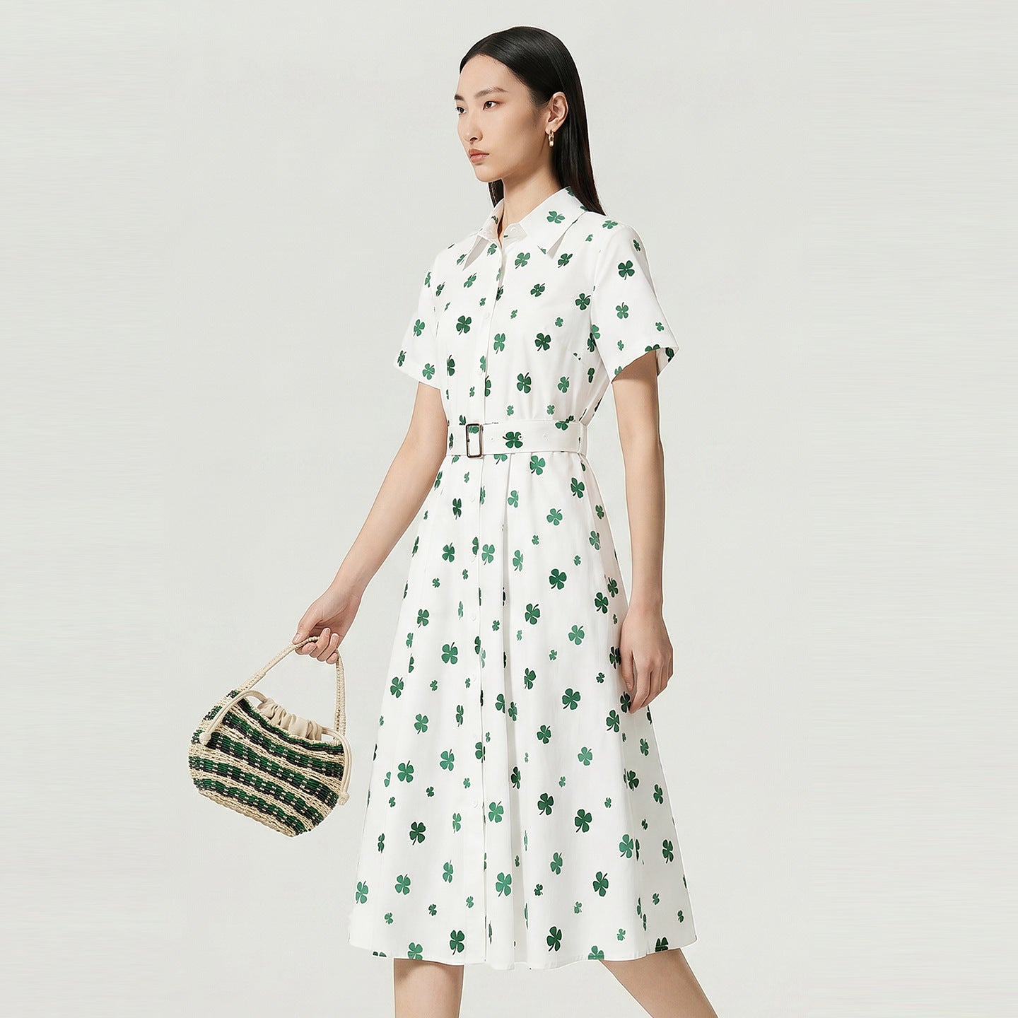 Spring Summer 100% Cotton Dress Sets Blouse with Skirt Suit 2 Piece Clothing Sets Women Print Holiday Casual Outfit Lady