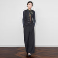 Dark Grey Old Money Style Pant Set Women Fall Winter New Office Lady Casual Elegant Two-piece Set Ladies