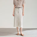 Gray Professional Slimming Commuter Mid-Length A- Line Skirt Interview Skirt Polyester Fabric Pure Color Autumn