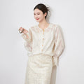 Embroidered Long Sleeve Shirt Women's Spring Autumn Style Artistic Loose Casual Versatile Top Small Shirt