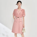 French Style Dress Women's New Summer Formal Occasion Gentle Pear Body Shape Pink Suit Skirt