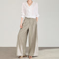Straight Leg Wide Leg Pants Vertical Stripe Texture mat Casual Commute Slimming Women's Trousers