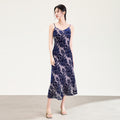 Summer New Style Women's Chiffon Sash Dress V-Neck Sleeveless A-Line Skirt High Waist Long Dress Commute Suitable