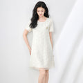 Lace Summer Dress Women's Loose Heavy Embroidery Slimming Elegant Midi Dress Fashionable New Style Knitted Fabric