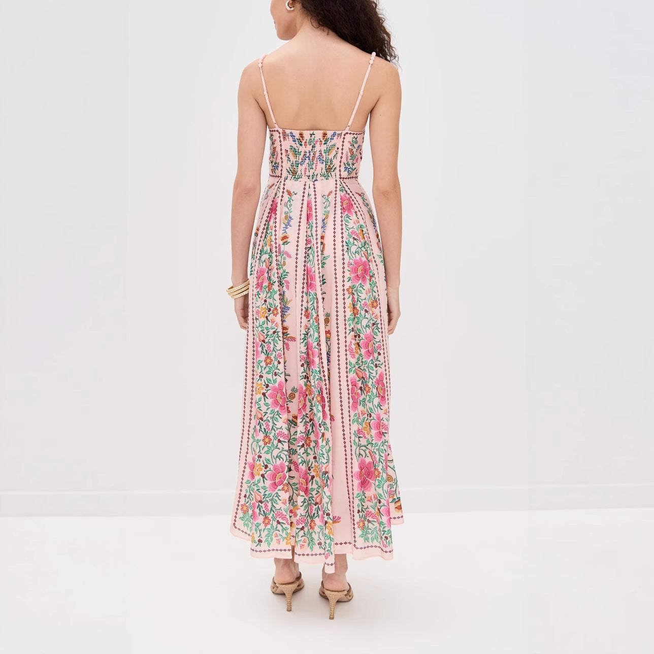 Summer High Waist Pleat Floral Printed Evening Dress Sexy Low Cut Backless Banquet Dress Garden Party Tube Top Long Dress Women