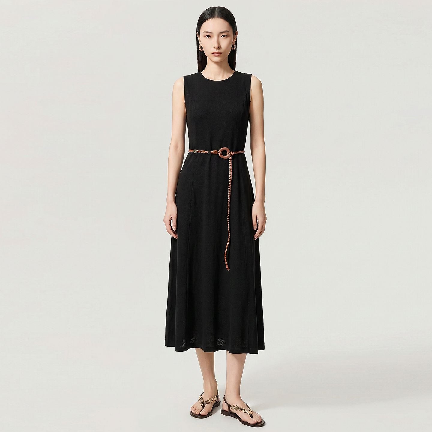 Fashionable Sleeveless High Waist Vest Long Skirt round Neck Design South Oil Work New Arrival Elegant Commute