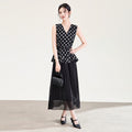 Hebden Style Elegant Polka Dot Shirt plus Size Unique Beautiful Top Comfortable Breathable V-Neck Sleeveless Summer Fashion