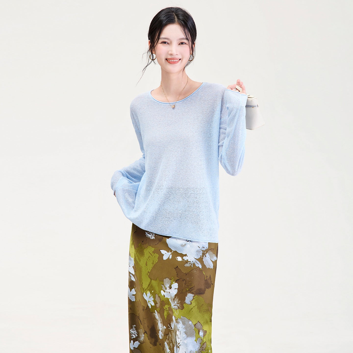 French High-End Seamless round Neck Woolen Sweater Women's Loose Versatile Knitted Warm Base Shirt Trendy Long Sleeve