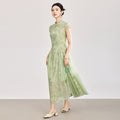 Summer New Sle QiPao Dr Reformed AoDai Women's Faionable Cotton Linen Blend ort Sve Low Slit Daily Wear