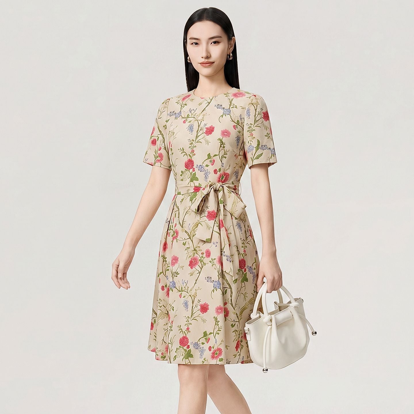 Fashion New Style Skirt Summer Slimming Irregular Floral Plus Size Mid-Length Dress