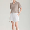 Women's Clothing Fashion Ladies Knitted Pullover Linen Silk Polo Shirts Sweaters For Woman