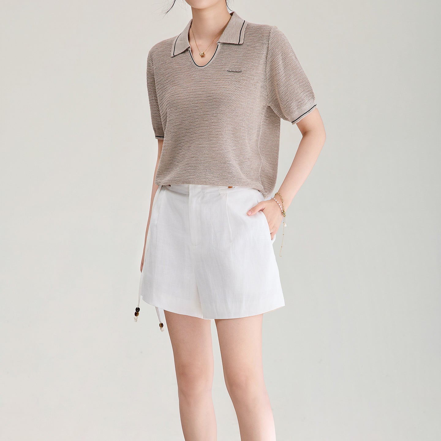 Women's Clothing Fashion Ladies Knitted Pullover Linen Silk Polo Shirts Sweaters For Woman