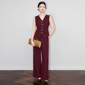 Women's Sleeveless Blazer Vest and Pants Set Ladies' Matching Set Casual Waistcoat Slim Fit Vest Top Elegant Workwear Jacket