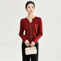 Fashion Womens Winter and Spring New Casual Loose Fit O Neck Single Breasted Sweater