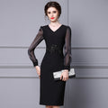 A Line Black Woman Long Sleeve Dress Full Harajuku Elegant Luxury New In Chic On Sale Clearance Spring Autumn Dresses for Women