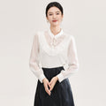 Elegant Chinese Style Long Sleeve Women's Shirt Chiffon Base Layer Slimming Spring Autumn Winter New Arrival Fashionable