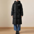 Winter New Down Jacket Mid To Long Over Knee Thickened Hooded Fashion Workwear Parker Couple White Duck Down Jacket