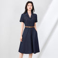 Summer Special Offer Dress High Waist round Neck Short Sleeve Print Casual Style Polyester Fiber V-neck Printed Dress