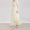 High Waist Mesh Layered Midi Skirt Tulle Cake Long Skirts Cute Elegant Spring Summer Women Korean Style Fashion Skirts