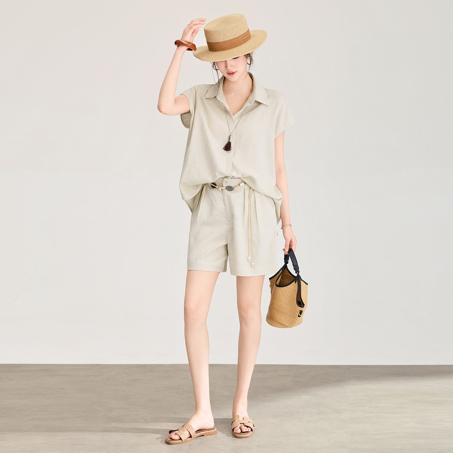 Casual Silk Cotton Shirt Women's Short Sleeve Turn-down Collar Versatile Summer Fashionable Slim Fit Chinese Silk Mulberry Worm