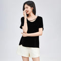 Women's Yoga Fitness Clothes Summer Lightweight Breathable Quick Dry Running Sports Top Loose Fit Pilates Training-Shirt