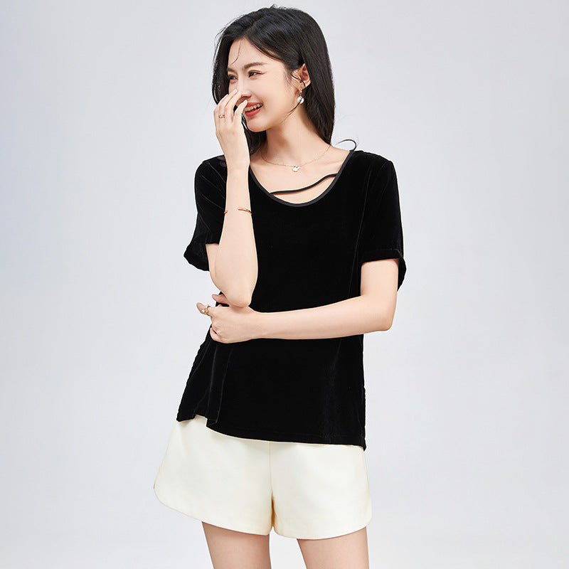 Women's Yoga Fitness Clothes Summer Lightweight Breathable Quick Dry Running Sports Top Loose Fit Pilates Training-Shirt