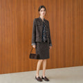 Elegant Woolen Suit Set Women's High Waist Skirt And Jacket Two-Piece Set for Autumn Winter Fashion Luxury Style