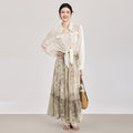 Women Retro Floral Print Skirt 2026 Spring New Elastic Waist Tiered Patchwork Mini Skirt