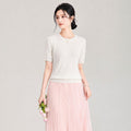 Soft Skin-Friendly Basic Short Sleeve Women's Loose Top Comfortable Polyester Spring T-Shirt Pure Color Commute Style