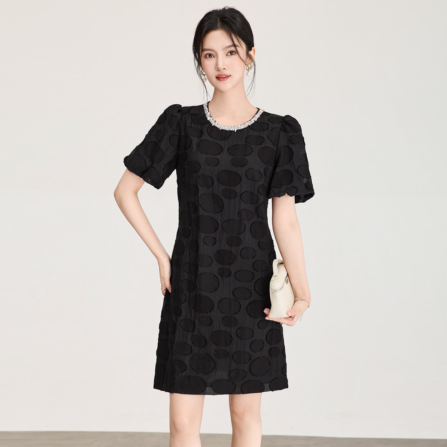 Summer Portrait Lace Floral Dress Casual Cotton Long Sleeve mid Waist H Version Women's Dress for Party Travel