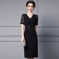 High-End Irregular Embroidered High Waist A- Line Dress 3D Embroidery Diamond Studded Summer New Arrival Women's Dress