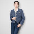 French Style Women's Tweed Jacket Autumn Winter Elegant Jackets Vintage Coats Women Long Sleeve Office Lady Short Coat