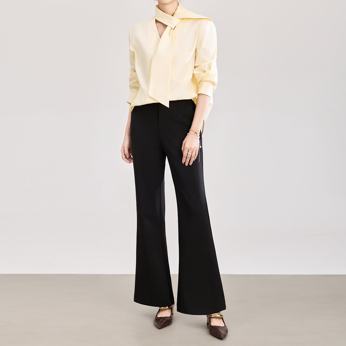 High Waist Summer Casual Thin Fashion Comfortable Women's Pants High Waist Micro Flared Long Leg Lengthening Stylish Pants